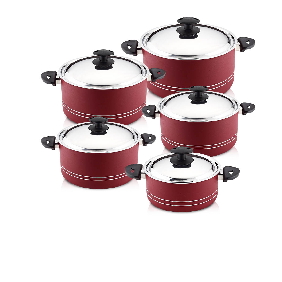 Arian Sümbül 10 Pcs Çelik Kapaklı Nonstick Set (16/18/20/22/24Ten)